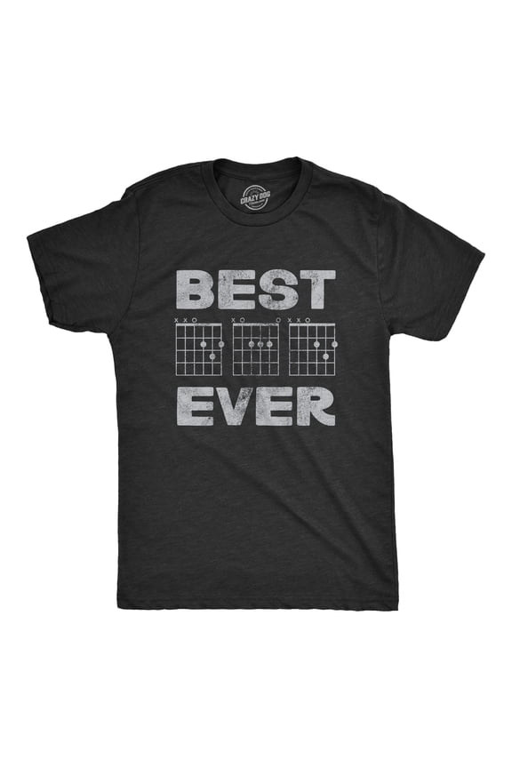 Mens Best Dad Ever Guitar Chords T Shirt Funny Sarcastic Fathers Day Musical Joke Novelty Tee for Guys Graphic Tees