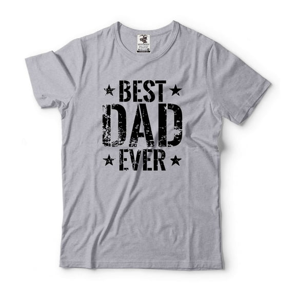 Mens Best Dad Ever T-shirt Father's Day Dad T-Shirt Dad Shirts Dad Birthday Gift Tee (Large Grey)