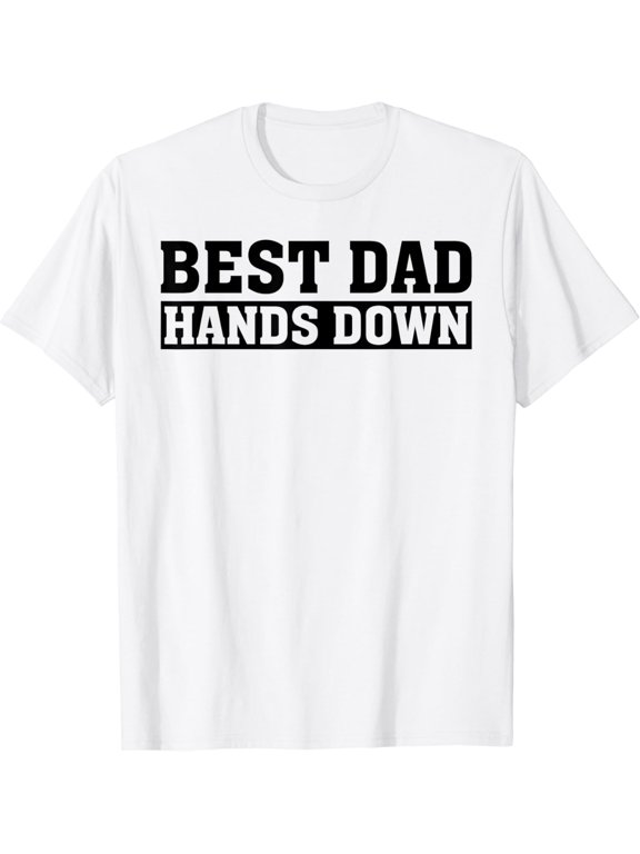Mens Best Dad Hands Down Craft Hand Print T-Shirt Hot Trending Shirt, Vintage Birthday Gift