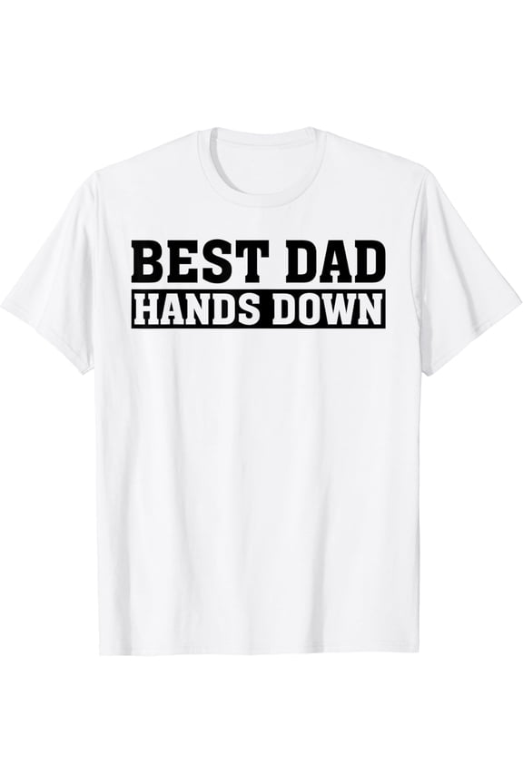 Mens Best Dad Hands Down Craft Hand Print T-Shirt