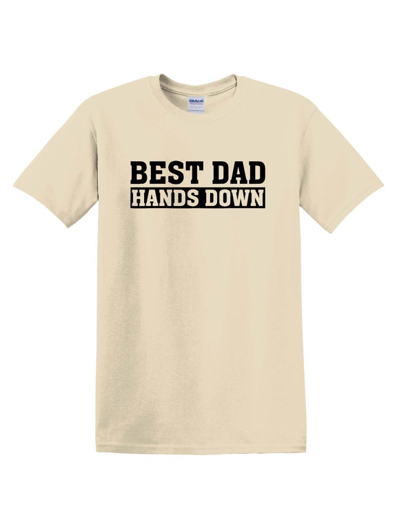 Mens Best Dad Hands Down Craft Hand Print T-Shirt