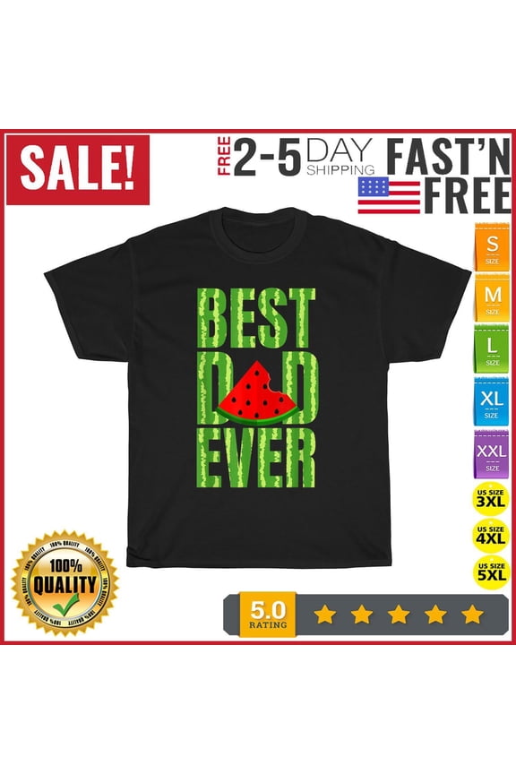 Mens Best Dad ever Watermelon Vintage T Shirt Men Fashion 2023 Women T Shirt