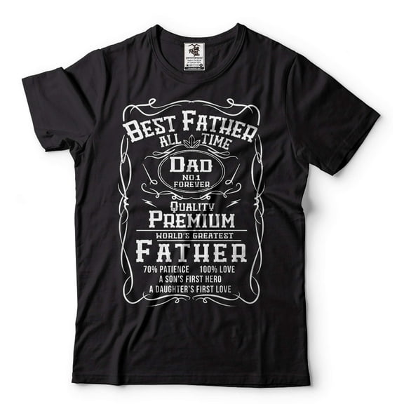 Mens Best Father T-shirt No 1 Dad Tee Shirt Funny Fathers Day Gifts Father Shirt Dad Shirts (Medium Black)