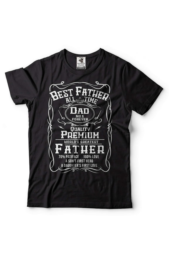 Mens Best Father T-shirt No 1 Dad Tee Shirt Funny Fathers Day Gifts Father Shirt Dad Shirts (Medium Black)