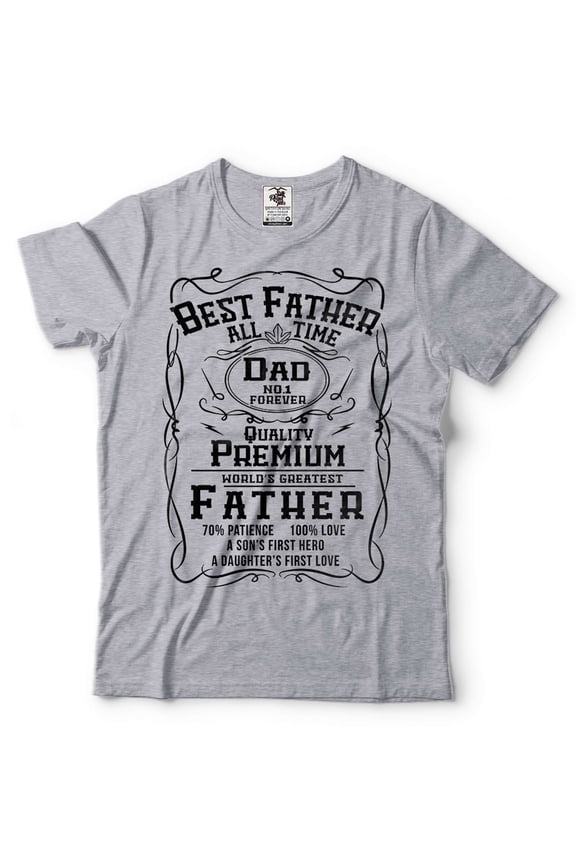 Mens Best Father T-shirt No 1 Dad Tee Shirt Funny Fathers Day Gifts Father Shirt Dad Shirts (Small Grey)