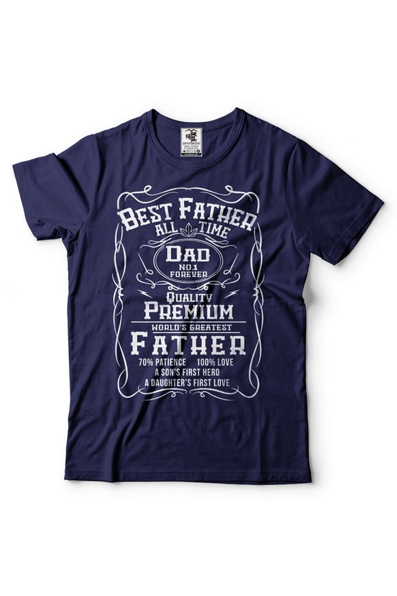 Mens Best Father T-shirt No 1 Dad Tee Shirt Funny Fathers Day Gifts Father Shirt Dad Shirts (Small Navy Blue)
