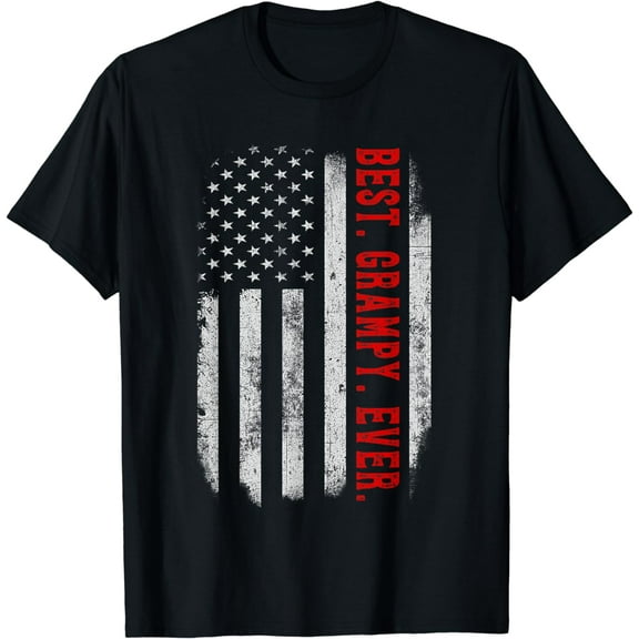 Mens Best Grampy Ever Vintage American Flag Funny For Grampy T-Shirt