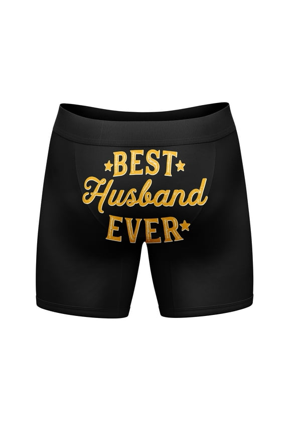 Mens Best Husband Ever Boxers Funny Fathers Day Gift Graphic Novelty Underwear for Guys