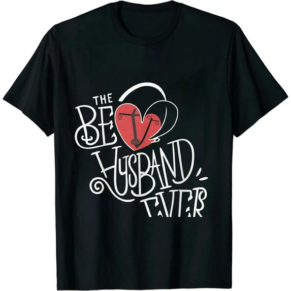 Mens Best Husband Ever Valentine's Day Love Heart Gift T-Shirt