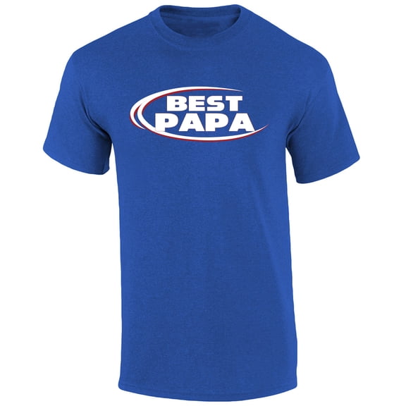 Mens Best Papa Ever Shirt Funny Blue American Can Logo Parody Short Sleeve T-shirt Graphic Tee-Royal Blue-small