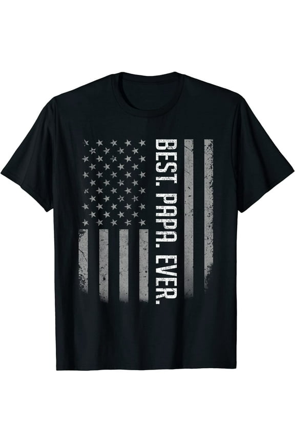 Mens Best Papa Ever US American Flag Shirt Gifts For Father's Day T-Shirt