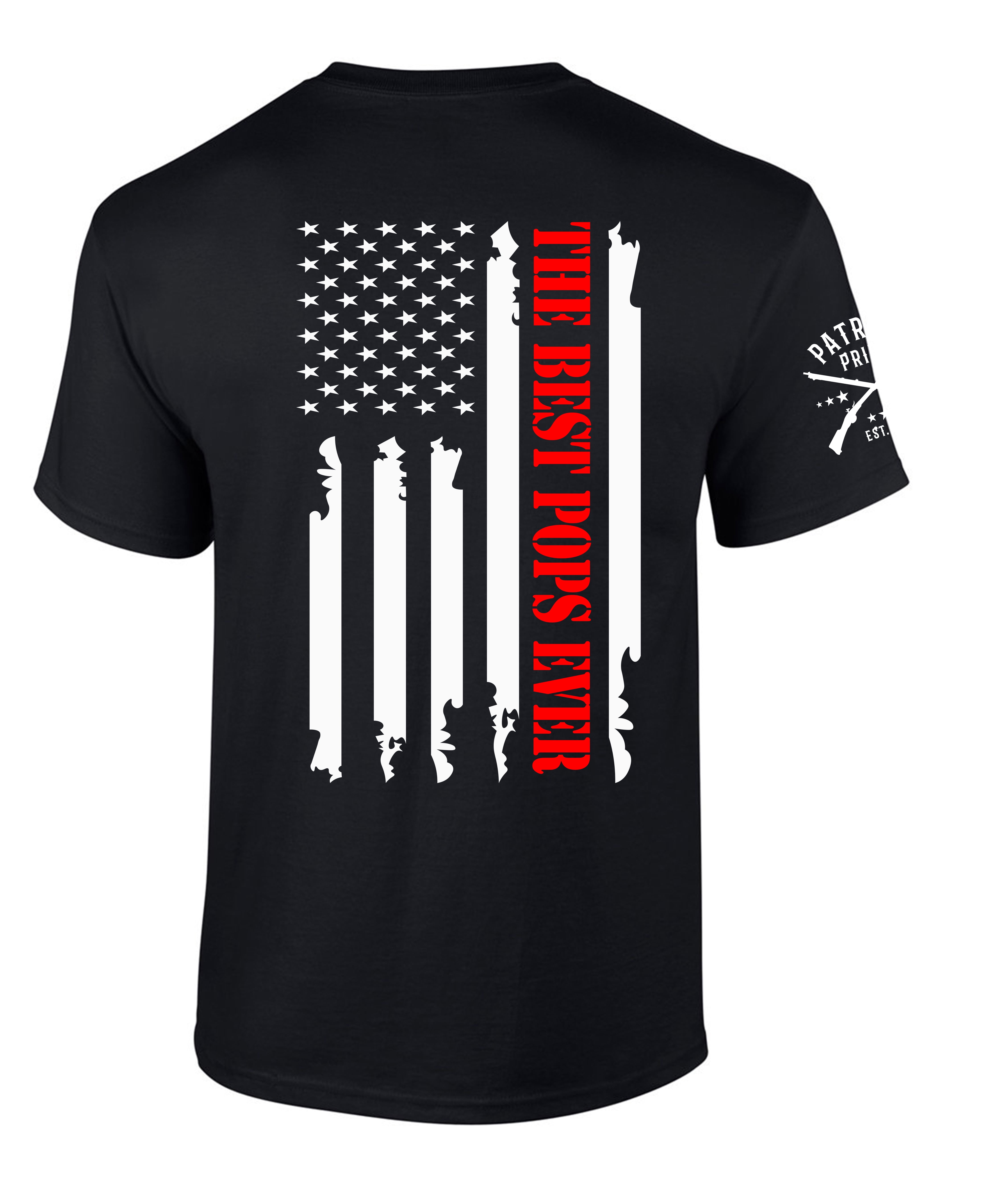 Mens Best Pops Ever Shirt American Flag Patriotic USA Distressed