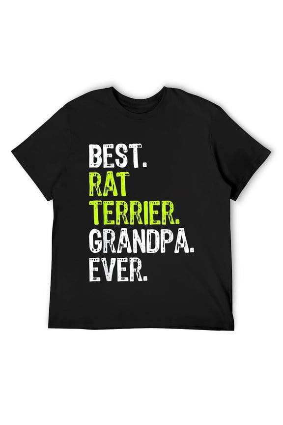Mens Best Rat Terrier Grandpa Ever Dog Lover T-Shirt Black