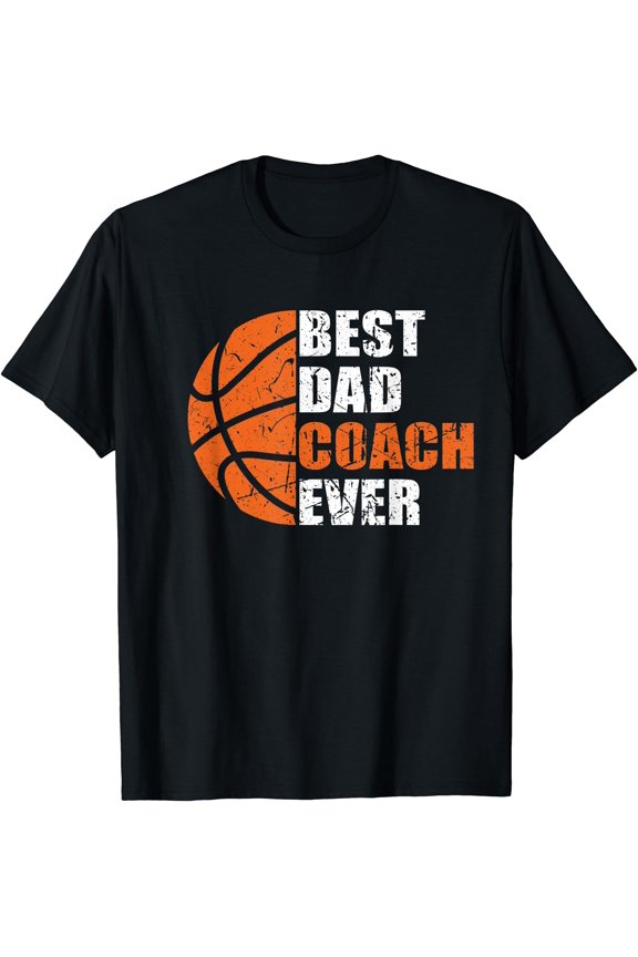 Mens Best Retro Basketball Dad Coach Ever T-Shirt Fathers Day Gift