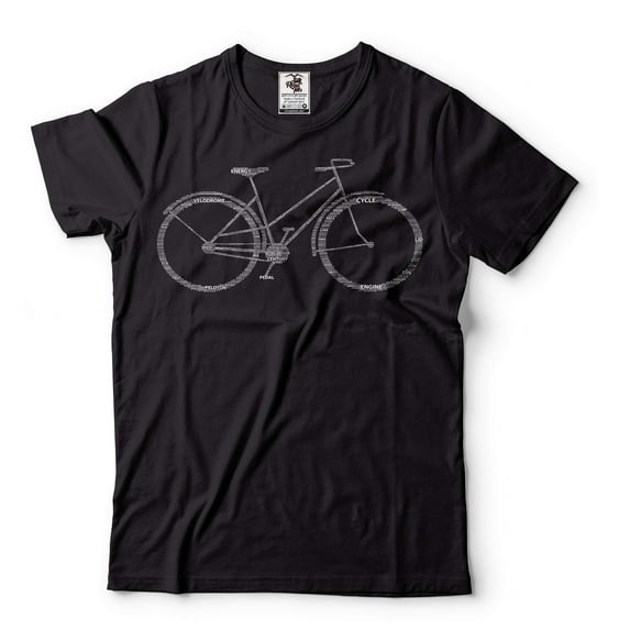 Mens Bicycle T-shirt Bicycle Part Names Shirt BMX Bike Shirt Bike Owner Shirt Gift For Adults (XX-Large Black)