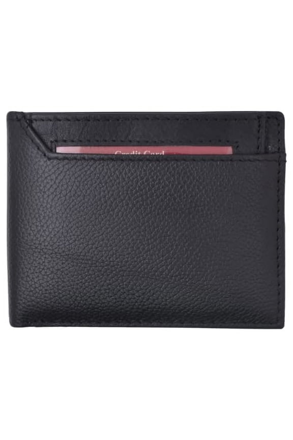 Mens Bifold Leather RFID Wallet with Removable Front ID Window Credit Card Holder Gift Box
