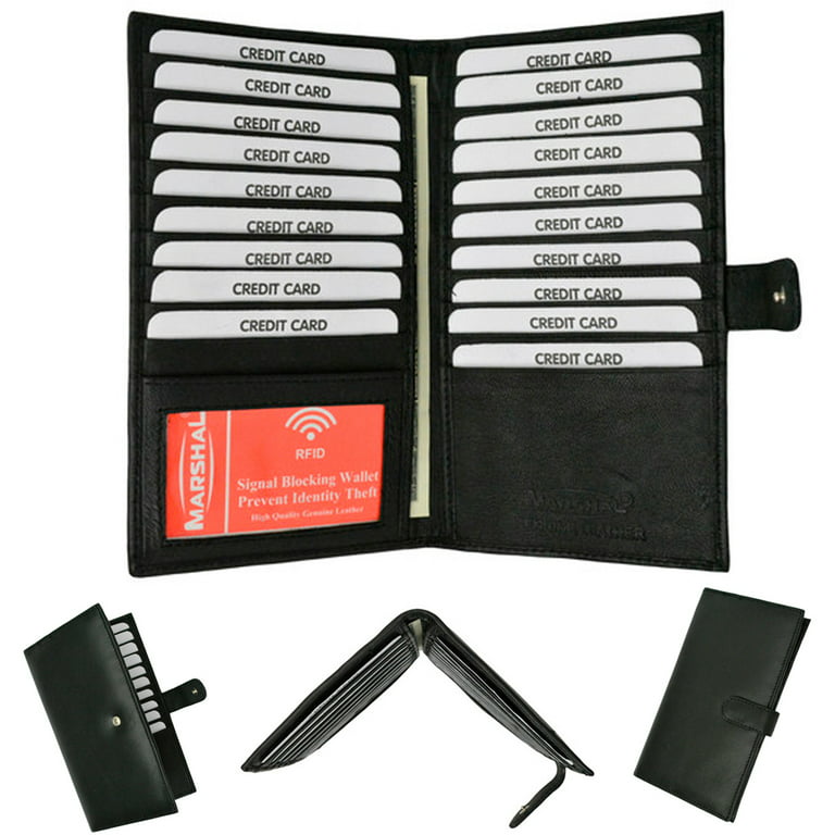 Long Leather Wallet & Organizer for Checks, Cash, Cards, IDs for Men  and Women