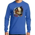thumbnail image 1 of Mens Big Chief Dream-Catcher Long Sleeve Tee Shirt, Large Royal Blue, 1 of 5
