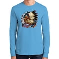thumbnail image 1 of Mens Big Chief Dream-Catcher Long Sleeve Tee Shirt, Small Aquatic Blue, 1 of 5
