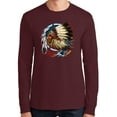 thumbnail image 1 of Mens Big Chief Dream-Catcher Long Sleeve Tee Shirt, Small Athletic Maroon, 1 of 5