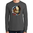 thumbnail image 1 of Mens Big Chief Dream-Catcher Long Sleeve Tee Shirt, XL Charcoal Gray (TALL Size), 1 of 5