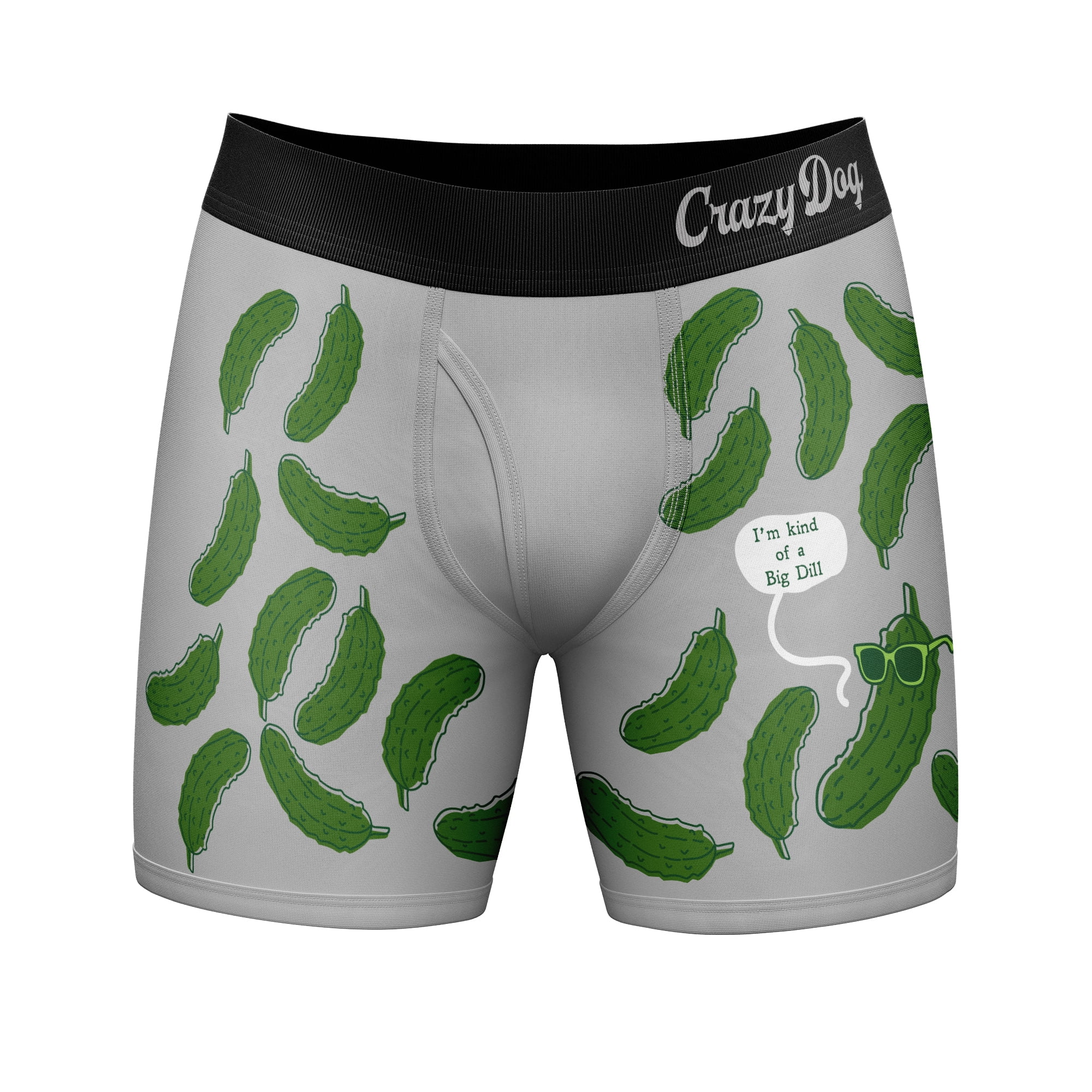Mens Big Dill Boxer Briefs Funny Saying Pickle Quote Graphic Novelty