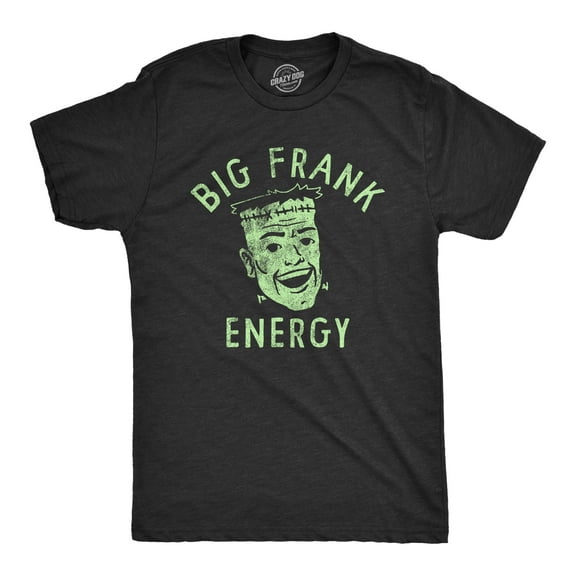 Mens Big Frank Energy T Shirt Funny Spooky Halloween Frankenstein Tee for Guys Graphic Tees