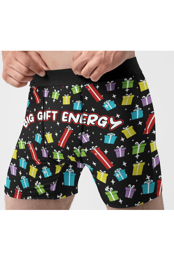 Mens Big Gift Energy Funny Boxer Briefs Underwear Christmas Xmas Novelty Gift