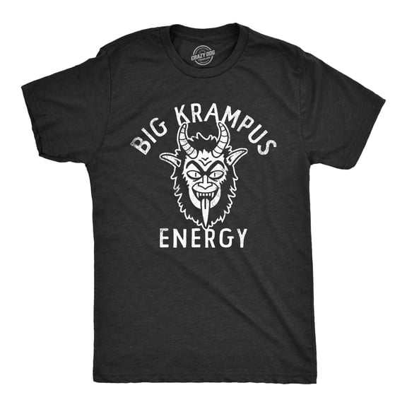 Mens Big Krampus Energy T Shirt Funny Xmas Evil Devil Santa Claus Joke Tee for Guys Graphic Tees