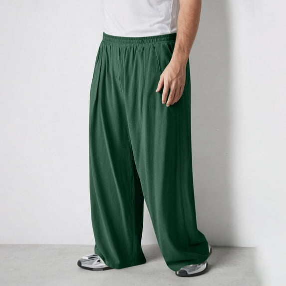 Mens and Big Men's Mens Pants Boys Cotton And Linen Large Size Plus Size Pocket Solid Color Straight Leg Pocket Pants Full Length Pants Men's Trousers