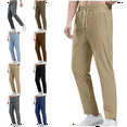 thumbnail image 1 of Mens and Big Men's Mens Pants Lightweight Hiking Running Pants Outdoor Sports Breathable Zipper Pockets Athletic Work Pants Full Length Pants Men's Trousers, 1 of 7