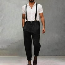 Mens and Big Men's Mens Pants Overalls Workwear Fashion Casual Jumpsuit Adjujstable Strap Romper Coverall Loose Long Cotton Bib Overalls Men's Trousers