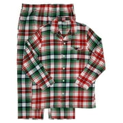 JAMMIES FOR YOUR FAMILIES Mens Big & Tall 2-Piece Christmas Plaid Flannel Sleepwear Pajama Set 2XB