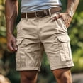 thumbnail image 1 of Mens Big & Tall Cargo Shorts with Multi-Pockets S-4X Plus Size Straight Leg Mid Waisted Summer Casual Hiking Short, 1 of 8