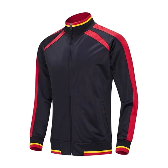 Mens Big & Tall Color Block Zip Up Track Jacket, Stand Collar Raglan Long Sleeve No Hood Workout Athletic Jacket Casual Outerwear for Fall Winter Sports Size 4XL Black