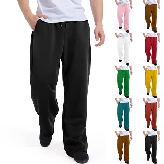 Mens Big & Tall Fleece Joggers - Straight Leg, Open Bottom, Athletic Sweatpants with Pockets for Workout Light Brown 2XL