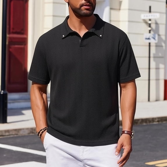 Mens Big & Tall Golf Shirts M-5X Plus Size Short Sleeve T-Shirts Casual Solid Color Pullover Slim Button Collared Athletic Workout Tees Tops