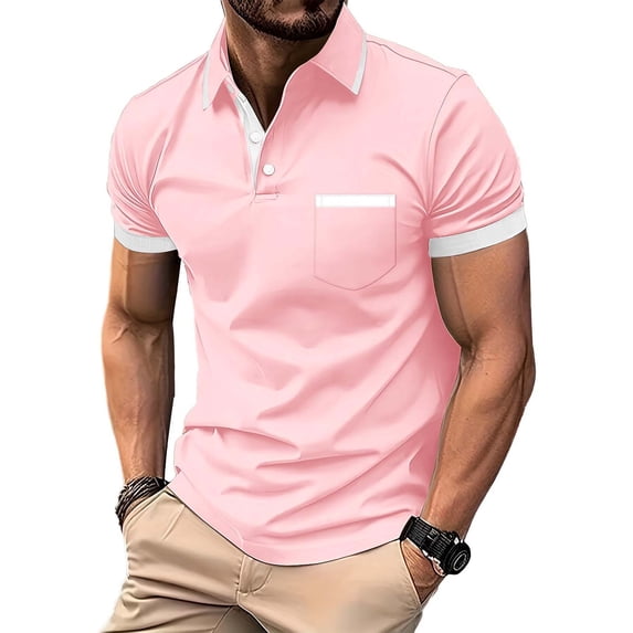 Mens Big & Tall Golf Shirts Plus Size Summer Short Sleeve T-Shirts for Men S-5X Pullover Button Collared Workout Tees Tops with Pocket