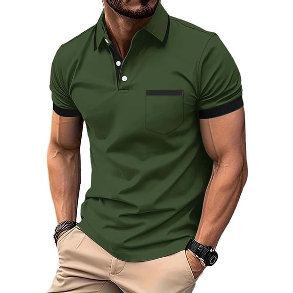 Mens Big & Tall Golf Shirts Plus Size Summer Short Sleeve T-Shirts for Men S-5X Pullover Button Collared Workout Tees Tops with Pocket
