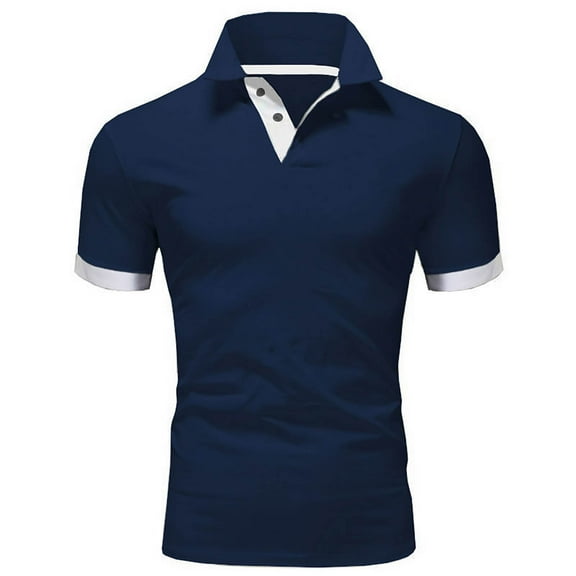 Mens Big & Tall Golf Shirts S-5X Plus Size Short Sleeve Slim-Fit T-Shirts Button Collared Pullover Casual Solid Business Work Tees Tops