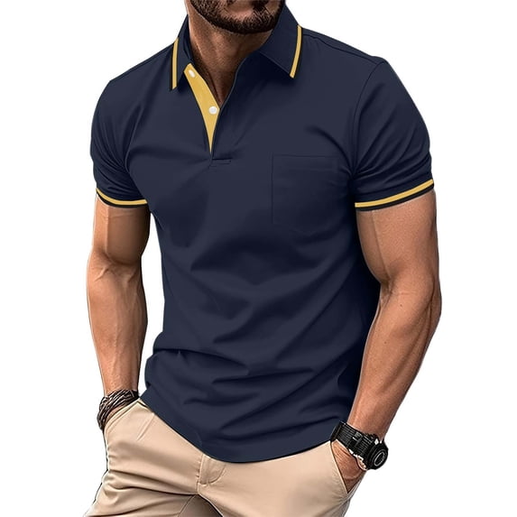 Mens Big & Tall Golf Shirts Summer Short Sleeve T-Shirts for Men Plus Size S-5X Casual Pullover Button Collared Workout Tees Tops