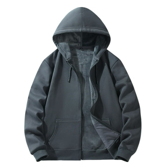 Mens Big & Tall Hoodies Coats, Zip Up Sweatshirts for Men Fall Winter Warmth Thicken Fleece Sherpa Jacket Pullover with Pockets M-5XL