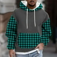 thumbnail image 1 of Mens Big & Tall Hoodies Fleece Lined Sweatshirts Plus Size M-4X Long Sleeve Pullover Plaid Printed Thermal Warm Hoodie Tops with Front Pocket, 1 of 5