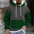 thumbnail image 1 of Mens Big & Tall Hoodies Fleece Lined Sweatshirts Plus Size M-4X Long Sleeve Pullover Plaid Printed Thermal Warm Hoodie Tops with Front Pocket, 1 of 5