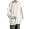 thumbnail image 1 of Mens Big & Tall Hoodies with Front Pocket Plus Size M-5X Pullover Sweatshirts Long Sleeve Solid Color Button Comfort Going Out Streetwear Hooded Tops, 1 of 5