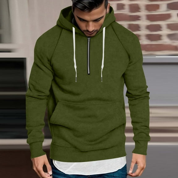 Mens Big & Tall Hoodies with Pocket and Zipper Plus Size S-4X Fleece Lined Sweatshirts Pullover Solid Color Thermal Warm Long Sleeve Hoodie Tops