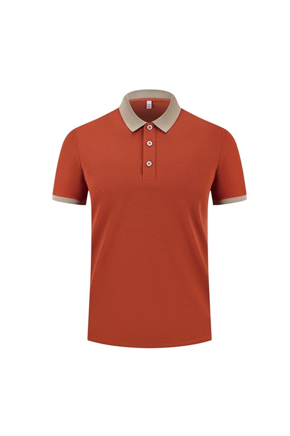 Mens Big & Tall Lapel Shirts, Button Up Shirts for Men Business Casual Vintage Solid Color Short Sleeve T-Shirts S-4XL