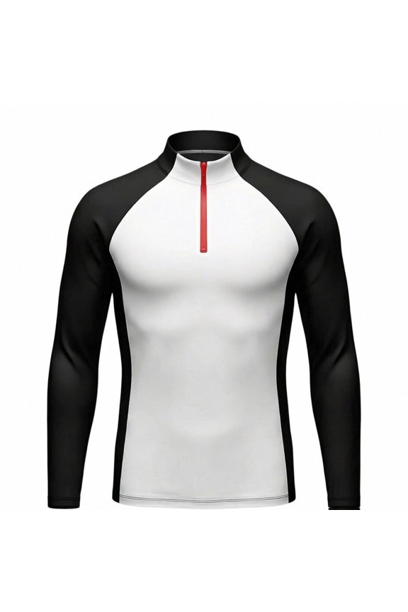 Mens Big & Tall Lightweight Quick Dry Muscle Quarter Zip Long Sleeve Shirts Workout Running Gym Athletic Slim Fit Sun Protection Track Jackets Size M-4XL Black