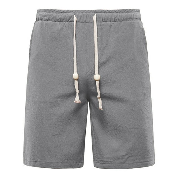 Mens Big and Tall Linen Shorts,Linen Shorts for Men 2023,Men's Long Linen Shorts Solid Color Below Knee Pocketed 3/4 Summer Drawstring Capri Pant,Mens Linen Shorts Drawstring