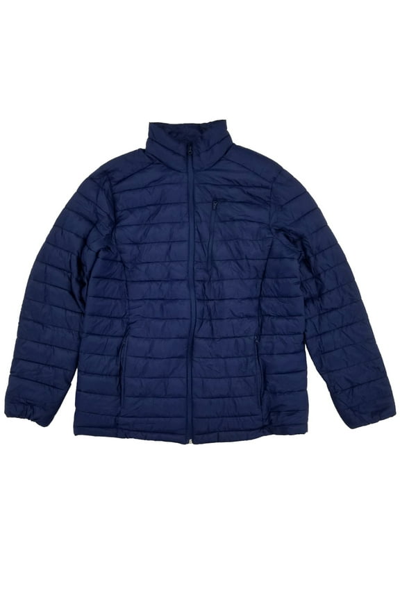 Mens Big & Tall Navy Blue Quilted Lightweight Packable Puffer Jacket Coat LT